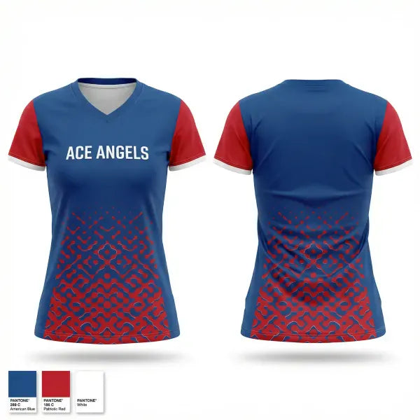 Womens Short Sleeve Vneck Shirt, Ace Angels, Women's Volleyball, Teamtime, Team time, sublimation, custom sports apparel, team uniforms, spirit wear, spiritwear, sports uniforms, custom shirts, team store, custom team store, fundraiser sports, apparel fundraiser