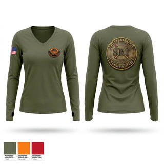 Womens Long Sleeve Vneck Shirt, Chester County Sheriff’s Office SRT - SC, Police, Teamtime, Team time, sublimation, custom sports apparel, team uniforms, spirit wear, spiritwear, sports uniforms, custom shirts, team store, custom team store, fundraiser sports, apparel fundraiser