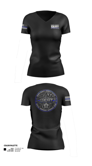 Womens Short Sleeve Vneck Shirt, Vance County Sheriff Office S.E.R.T, Police, Teamtime, Team time, sublimation, custom sports apparel, team uniforms, spirit wear, spiritwear, sports uniforms, custom shirts, team store, custom team store, fundraiser sports, apparel fundraiser