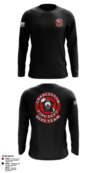 Long Sleeve Performance Shirt, Charleston Fire Dept Dive Team, Fire Department, Teamtime, Team time, sublimation, custom sports apparel, team uniforms, spirit wear, spiritwear, sports uniforms, custom shirts, team store, custom team store, fundraiser sports, apparel fundraiser