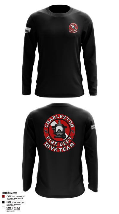 Charleston Fire Dept Dive Team 94862858 Long Sleeve Performance Shirt 2