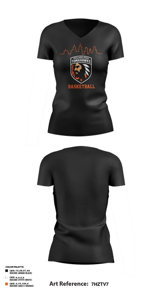 Womens Short Sleeve Vneck Shirt, The Philadelphia Tomahawks, Men's Basketball, Teamtime, Team time, sublimation, custom sports apparel, team uniforms, spirit wear, spiritwear, sports uniforms, custom shirts, team store, custom team store, fundraiser sports, apparel fundraiser