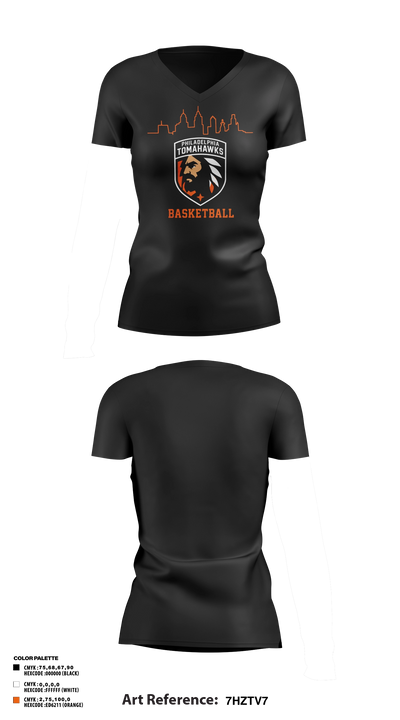 The Philadelphia Tomahawks Women's Short Sleeve V-neck Shirt - 11
