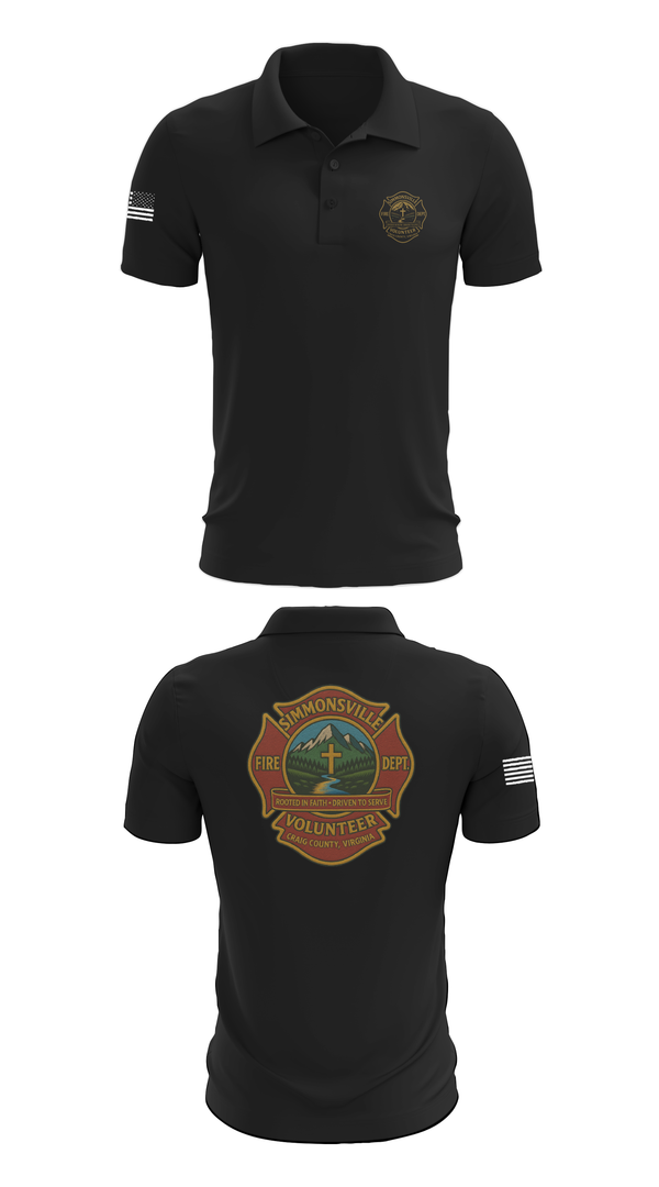 Short Sleeve Performance Polo, Simmonsville VFD, , Teamtime, Team time, sublimation, custom sports apparel, team uniforms, spirit wear, spiritwear, sports uniforms, custom shirts, team store, custom team store, fundraiser sports, apparel fundraiser