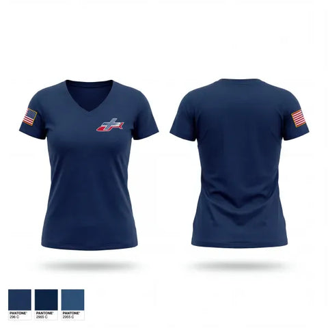 Womens Short Sleeve Vneck Shirt, 16, EMS/EMT, Teamtime, Team time, sublimation, custom sports apparel, team uniforms, spirit wear, spiritwear, sports uniforms, custom shirts, team store, custom team store, fundraiser sports, apparel fundraiser