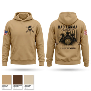 Hoodie, Bad Karma, Army, Teamtime, Team time, sublimation, custom sports apparel, team uniforms, spirit wear, spiritwear, sports uniforms, custom shirts, team store, custom team store, fundraiser sports, apparel fundraiser