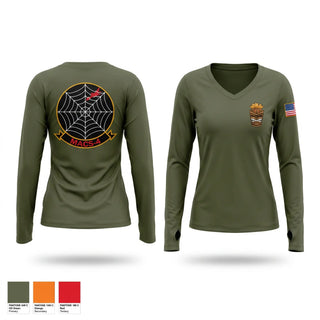 Womens Long Sleeve Vneck Shirt, Air Traffic Control Company M, Marines, Teamtime, Team time, sublimation, custom sports apparel, team uniforms, spirit wear, spiritwear, sports uniforms, custom shirts, team store, custom team store, fundraiser sports, apparel fundraiser