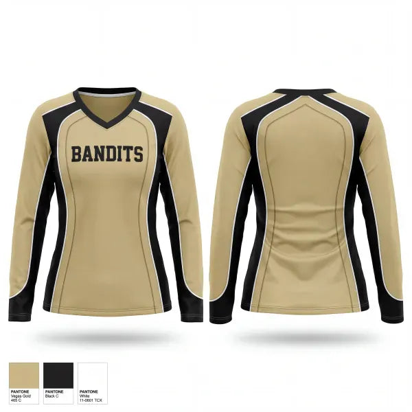 Womens Long Sleeve Vneck Shirt, Bandits, Softball, Teamtime, Team time, sublimation, custom sports apparel, team uniforms, spirit wear, spiritwear, sports uniforms, custom shirts, team store, custom team store, fundraiser sports, apparel fundraiser