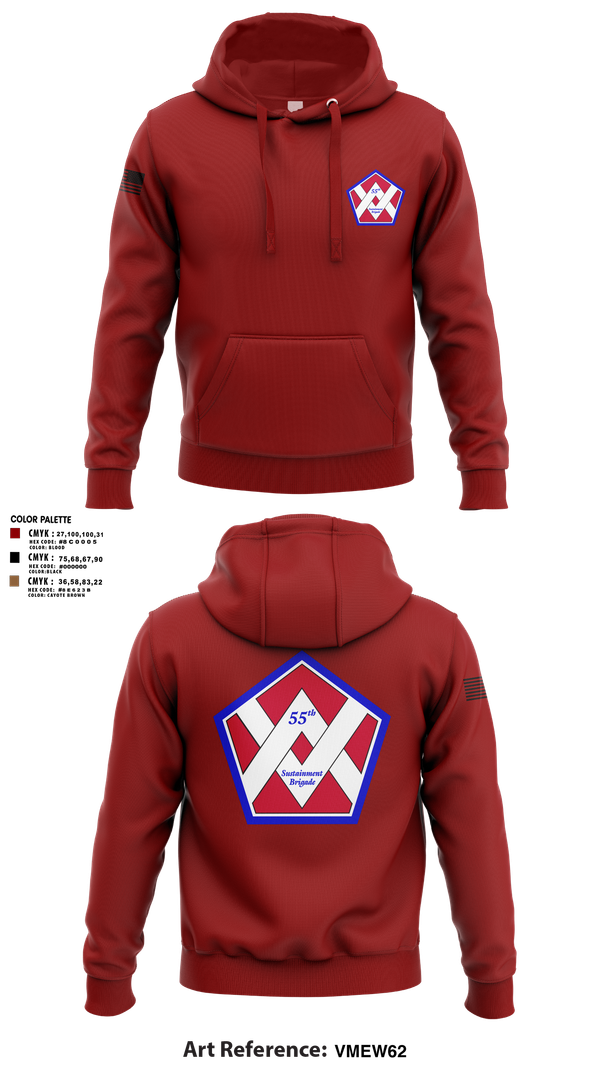 Hoodie, 55th Sustainment Brigade, , Teamtime, Team time, sublimation, custom sports apparel, team uniforms, spirit wear, spiritwear, sports uniforms, custom shirts, team store, custom team store, fundraiser sports, apparel fundraiser