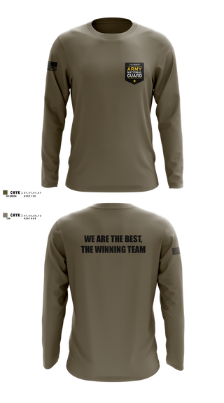 Long Sleeve Performance Shirt, Recruiting and Retention Battalion, National Guard, Teamtime, Team time, sublimation, custom sports apparel, team uniforms, spirit wear, spiritwear, sports uniforms, custom shirts, team store, custom team store, fundraiser sports, apparel fundraiser