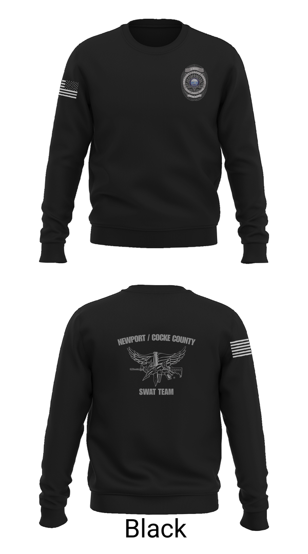 Crew Neck Sweatshirt, Newport / Cocke County Swat, Police, Teamtime, Team time, sublimation, custom sports apparel, team uniforms, spirit wear, spiritwear, sports uniforms, custom shirts, team store, custom team store, fundraiser sports, apparel fundraiser