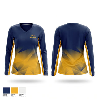 Womens Long Sleeve Vneck Shirt, USS NIMITZ, Men's Soccer, Teamtime, Team time, sublimation, custom sports apparel, team uniforms, spirit wear, spiritwear, sports uniforms, custom shirts, team store, custom team store, fundraiser sports, apparel fundraiser