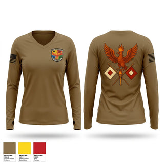 Womens Long Sleeve Vneck Shirt, 411th CBRN, Army, Teamtime, Team time, sublimation, custom sports apparel, team uniforms, spirit wear, spiritwear, sports uniforms, custom shirts, team store, custom team store, fundraiser sports, apparel fundraiser