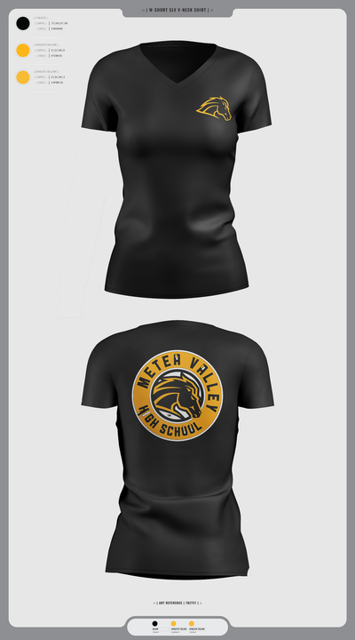 Metea Valley High School Cheer 96396999 Women's Short Sleeve V-neck Shirt - 3