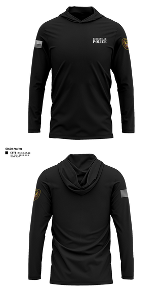 Long Sleeve Performance Shirt with hood, Ridgeville Police, Police, Teamtime, Team time, sublimation, custom sports apparel, team uniforms, spirit wear, spiritwear, sports uniforms, custom shirts, team store, custom team store, fundraiser sports, apparel fundraiser