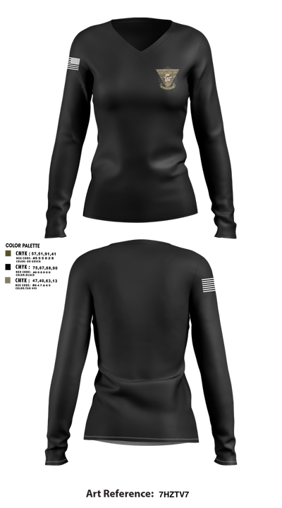 SPECIAL RESPONSE TEAM 32422991 Women's Long Sleeve V-neck Shirt - 3