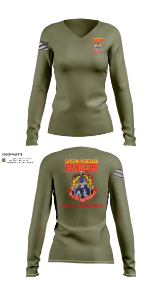 Womens Long Sleeve Vneck Shirt, Satcom, Air Force, Teamtime, Team time, sublimation, custom sports apparel, team uniforms, spirit wear, spiritwear, sports uniforms, custom shirts, team store, custom team store, fundraiser sports, apparel fundraiser