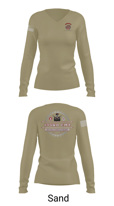 133rd Construction Management Team 6811495 Women's Long Sleeve V-neck Shirt - 97