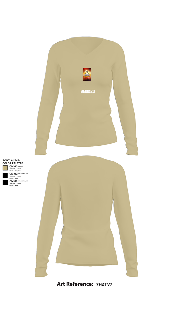 Womens Long Sleeve Vneck Shirt, Smoked, , Teamtime, Team time, sublimation, custom sports apparel, team uniforms, spirit wear, spiritwear, sports uniforms, custom shirts, team store, custom team store, fundraiser sports, apparel fundraiser