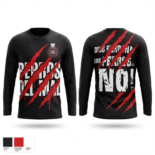 Long Sleeve Performance Shirt, PERROS DEL MAL FC, Men's Soccer, Teamtime, Team time, sublimation, custom sports apparel, team uniforms, spirit wear, spiritwear, sports uniforms, custom shirts, team store, custom team store, fundraiser sports, apparel fundraiser