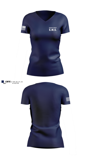 Womens Short Sleeve Vneck Shirt, Benton County E.M.S., EMS/EMT, Teamtime, Team time, sublimation, custom sports apparel, team uniforms, spirit wear, spiritwear, sports uniforms, custom shirts, team store, custom team store, fundraiser sports, apparel fundraiser