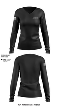 AMEMS 73795873 Women's Long Sleeve V-neck Shirt - 100