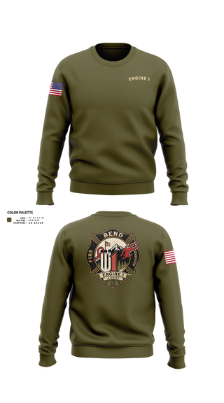 Crew Neck Sweatshirt, Engine 1, Fire Department, Teamtime, Team time, sublimation, custom sports apparel, team uniforms, spirit wear, spiritwear, sports uniforms, custom shirts, team store, custom team store, fundraiser sports, apparel fundraiser