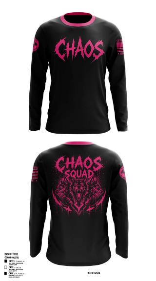 Long Sleeve Performance Shirt, Chaos squad fire and Ice, E-Sports, Teamtime, Team time, sublimation, custom sports apparel, team uniforms, spirit wear, spiritwear, sports uniforms, custom shirts, team store, custom team store, fundraiser sports, apparel fundraiser