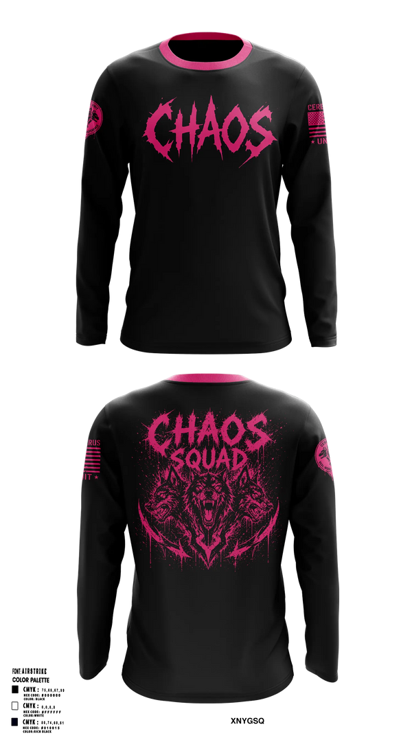 Long Sleeve Performance Shirt, Chaos squad fire and Ice, E-Sports, Teamtime, Team time, sublimation, custom sports apparel, team uniforms, spirit wear, spiritwear, sports uniforms, custom shirts, team store, custom team store, fundraiser sports, apparel fundraiser