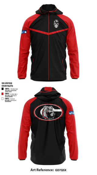 Windbreaker, Georgia’s Bulldogs, Spirit Store, Teamtime, Team time, sublimation, custom sports apparel, team uniforms, spirit wear, spiritwear, sports uniforms, custom shirts, team store, custom team store, fundraiser sports, apparel fundraiser