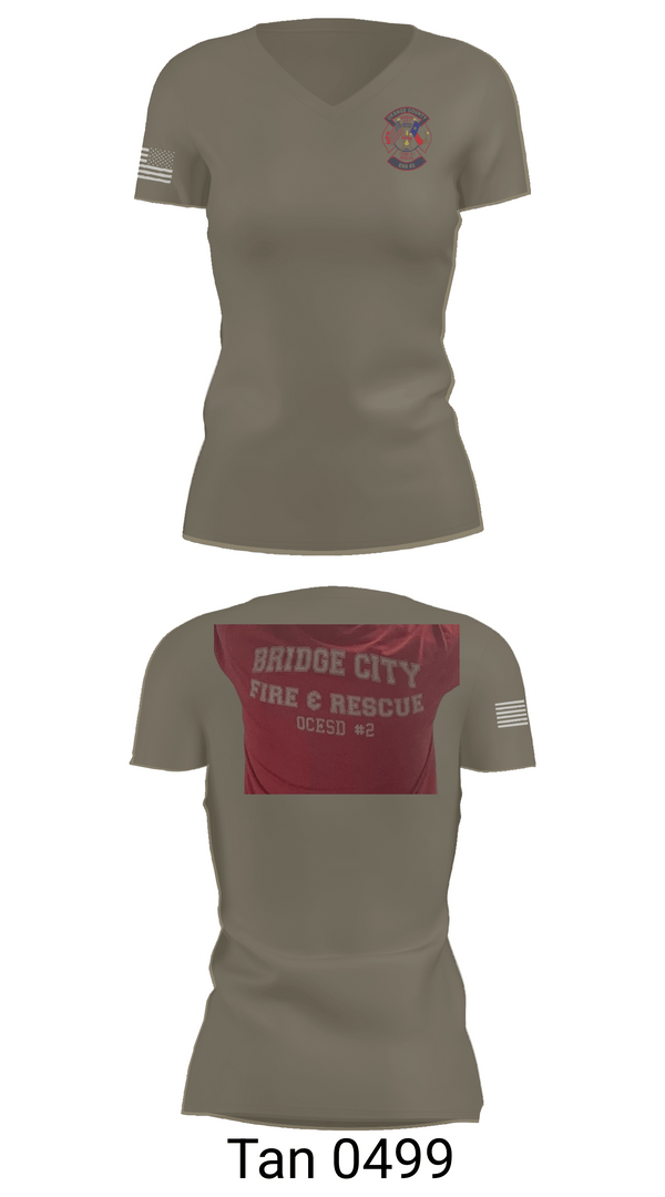 Womens Short Sleeve Vneck Shirt, Bridge City Fire Department, Fire Department, Teamtime, Team time, sublimation, custom sports apparel, team uniforms, spirit wear, spiritwear, sports uniforms, custom shirts, team store, custom team store, fundraiser sports, apparel fundraiser