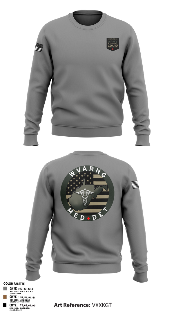 Crew Neck Sweatshirt, WV ARNG Med Det, , Teamtime, Team time, sublimation, custom sports apparel, team uniforms, spirit wear, spiritwear, sports uniforms, custom shirts, team store, custom team store, fundraiser sports, apparel fundraiser