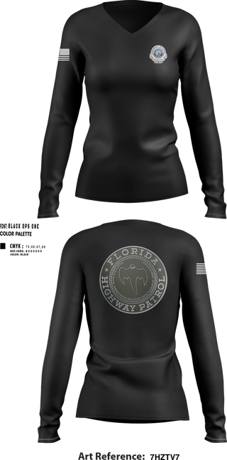 Womens Long Sleeve Vneck Shirt, Florida Highway Patrol, , Teamtime, Team time, sublimation, custom sports apparel, team uniforms, spirit wear, spiritwear, sports uniforms, custom shirts, team store, custom team store, fundraiser sports, apparel fundraiser