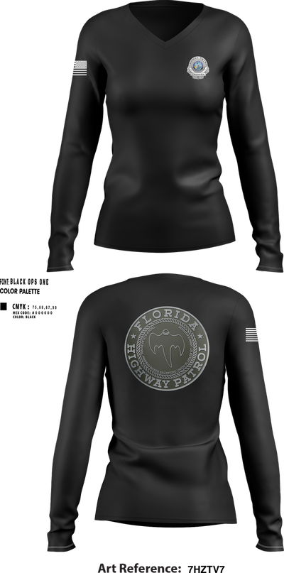 Florida Highway Patrol 5155523 Women's Long Sleeve V-neck Shirt - 100
