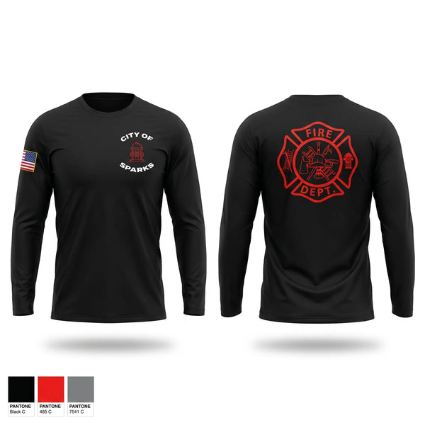 Long Sleeve Performance Shirt, Sparks Fire Department, Fire Department, Teamtime, Team time, sublimation, custom sports apparel, team uniforms, spirit wear, spiritwear, sports uniforms, custom shirts, team store, custom team store, fundraiser sports, apparel fundraiser