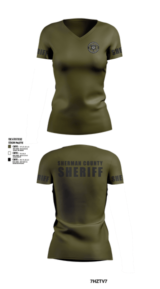 Womens Short Sleeve Vneck Shirt, Sherman Co SO Kansas, Police, Teamtime, Team time, sublimation, custom sports apparel, team uniforms, spirit wear, spiritwear, sports uniforms, custom shirts, team store, custom team store, fundraiser sports, apparel fundraiser