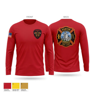 Long Sleeve Performance Shirt, Barton Vol. Fire Dept., Fire Department, Teamtime, Team time, sublimation, custom sports apparel, team uniforms, spirit wear, spiritwear, sports uniforms, custom shirts, team store, custom team store, fundraiser sports, apparel fundraiser