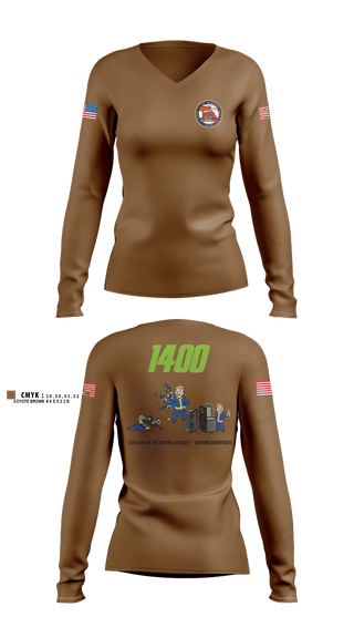 Womens Long Sleeve Vneck Shirt, USS JEFFERSON CITY (SSN-759), Navy, Teamtime, Team time, sublimation, custom sports apparel, team uniforms, spirit wear, spiritwear, sports uniforms, custom shirts, team store, custom team store, fundraiser sports, apparel fundraiser