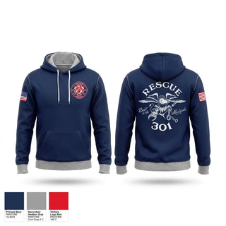 Hoodie, Rescue 301, Fire Department, Teamtime, Team time, sublimation, custom sports apparel, team uniforms, spirit wear, spiritwear, sports uniforms, custom shirts, team store, custom team store, fundraiser sports, apparel fundraiser