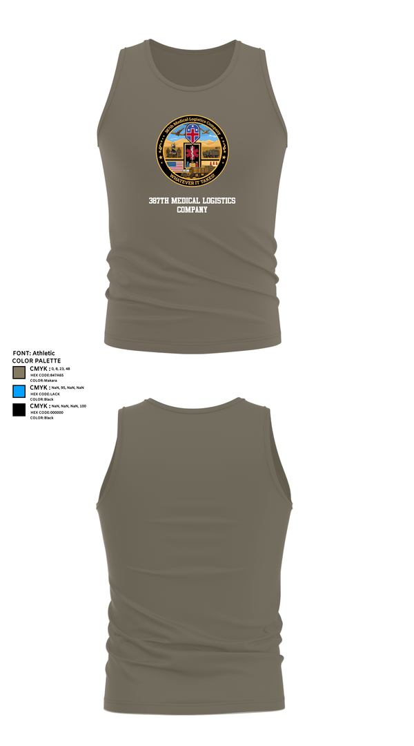 Tank Top, 387th Medical Logistics Company, Army, Teamtime, Team time, sublimation, custom sports apparel, team uniforms, spirit wear, spiritwear, sports uniforms, custom shirts, team store, custom team store, fundraiser sports, apparel fundraiser