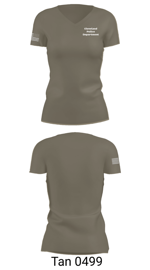 Womens Short Sleeve Vneck Shirt, Cleveland Police Department, Police, Teamtime, Team time, sublimation, custom sports apparel, team uniforms, spirit wear, spiritwear, sports uniforms, custom shirts, team store, custom team store, fundraiser sports, apparel fundraiser
