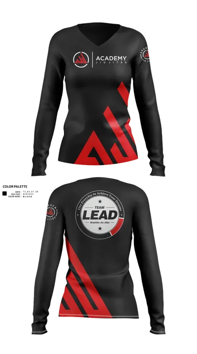 Academy Jiu Jitsu 15713336 Women's Long Sleeve V-neck Shirt - 30