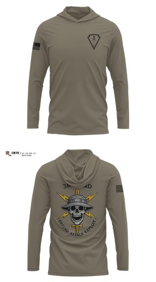Long Sleeve Hooded Sun Shirt, 3RD SQUAD, EW, MFRC, Army, Teamtime, Team time, sublimation, custom sports apparel, team uniforms, spirit wear, spiritwear, sports uniforms, custom shirts, team store, custom team store, fundraiser sports, apparel fundraiser
