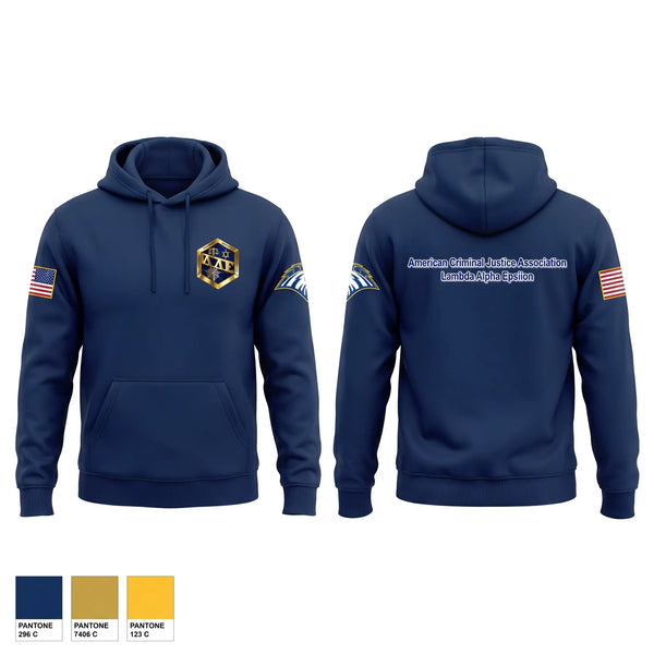 Hoodie, American Criminal Justice Association, Police, Teamtime, Team time, sublimation, custom sports apparel, team uniforms, spirit wear, spiritwear, sports uniforms, custom shirts, team store, custom team store, fundraiser sports, apparel fundraiser