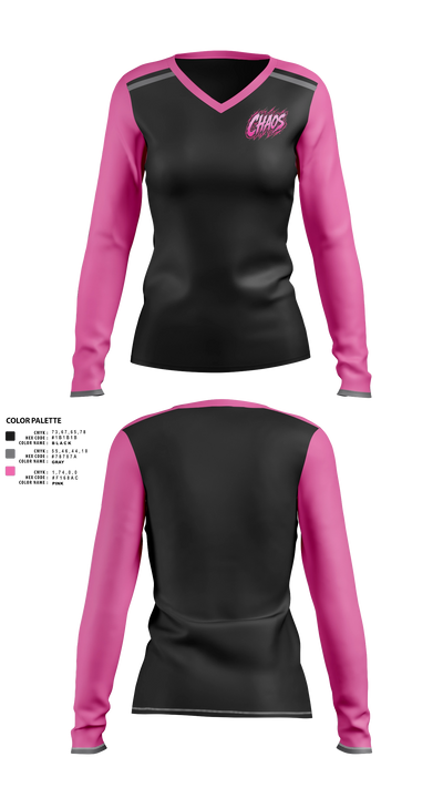 Chaos Women's Long Sleeve V-neck Shirt - 21