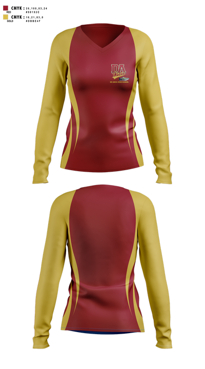 De Anza High School 76692398 Women's Long Sleeve V-neck Shirt - 1