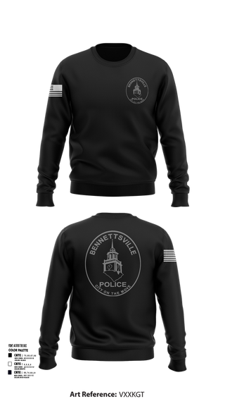 Crew Neck Sweatshirt, Bennettsville Police, Police, Teamtime, Team time, sublimation, custom sports apparel, team uniforms, spirit wear, spiritwear, sports uniforms, custom shirts, team store, custom team store, fundraiser sports, apparel fundraiser