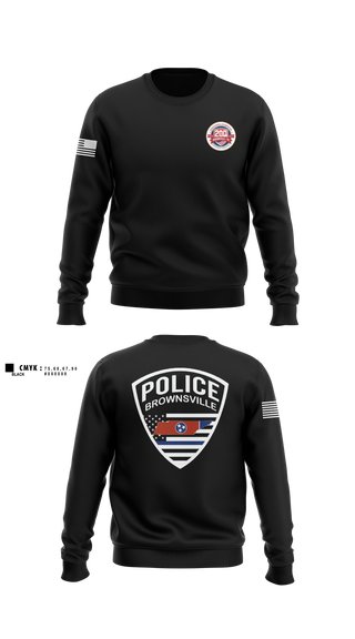 Crew Neck Sweatshirt, Brownsville Police Department, Police, Teamtime, Team time, sublimation, custom sports apparel, team uniforms, spirit wear, spiritwear, sports uniforms, custom shirts, team store, custom team store, fundraiser sports, apparel fundraiser