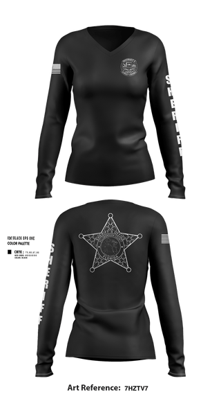 Womens Long Sleeve Vneck Shirt, District I Street Crimes, Police, Teamtime, Team time, sublimation, custom sports apparel, team uniforms, spirit wear, spiritwear, sports uniforms, custom shirts, team store, custom team store, fundraiser sports, apparel fundraiser