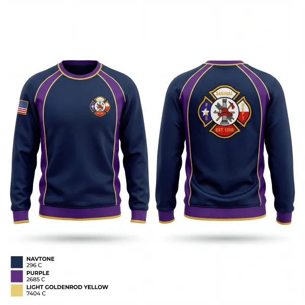 Crew Neck Sweatshirt, Sabinal Volunteer Fire Department, Fire Department, Teamtime, Team time, sublimation, custom sports apparel, team uniforms, spirit wear, spiritwear, sports uniforms, custom shirts, team store, custom team store, fundraiser sports, apparel fundraiser